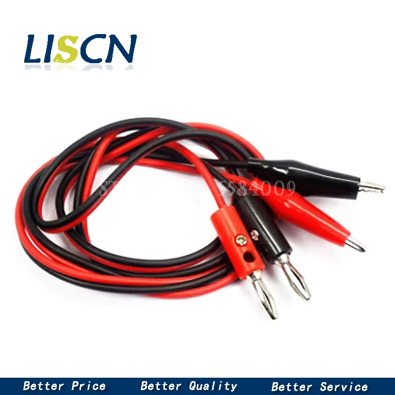 4MM banana head to crocodile clip multimeter line 1M banana head to double clip red black power test