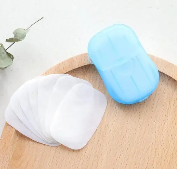 1000sets Mini Paper Soap Outdoor Travel Soap Paper Washing Hand Bath Clean Scented Slice Sheets Disposable Box Soap