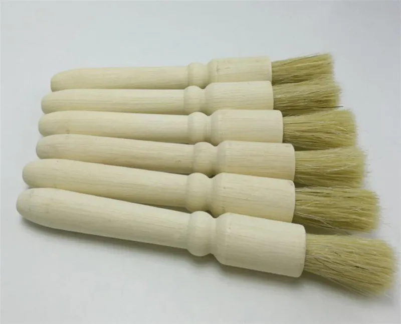 

New 100pcs/lot Coffee brush Coffee Grinder machine Cleaning Brush Wood Handle Natural Bristles Wood Dusting brush