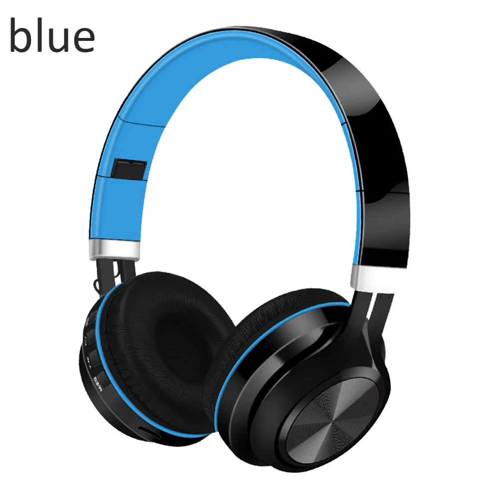 Синий Беспроводные наушники Bluetooth 5,0, Hi-Fi, стерео гарнитура, складная, портативная, регулируемая, поддерживает TF карту, HD вызов для музыкальной игры - Цвет: Синий