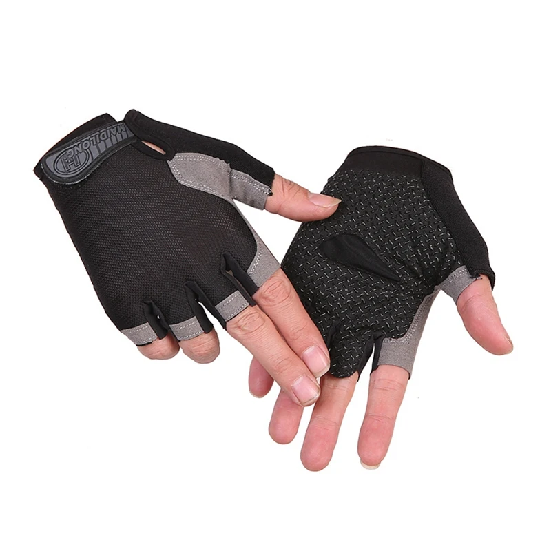 Велосипедные перчатки для верховой езды, противоскользящие, MTB, шоссейные перчатки, анти-шок, 1 пара, перчатки для велоспорта, противоскользящие, гелевые - Цвет: Черный