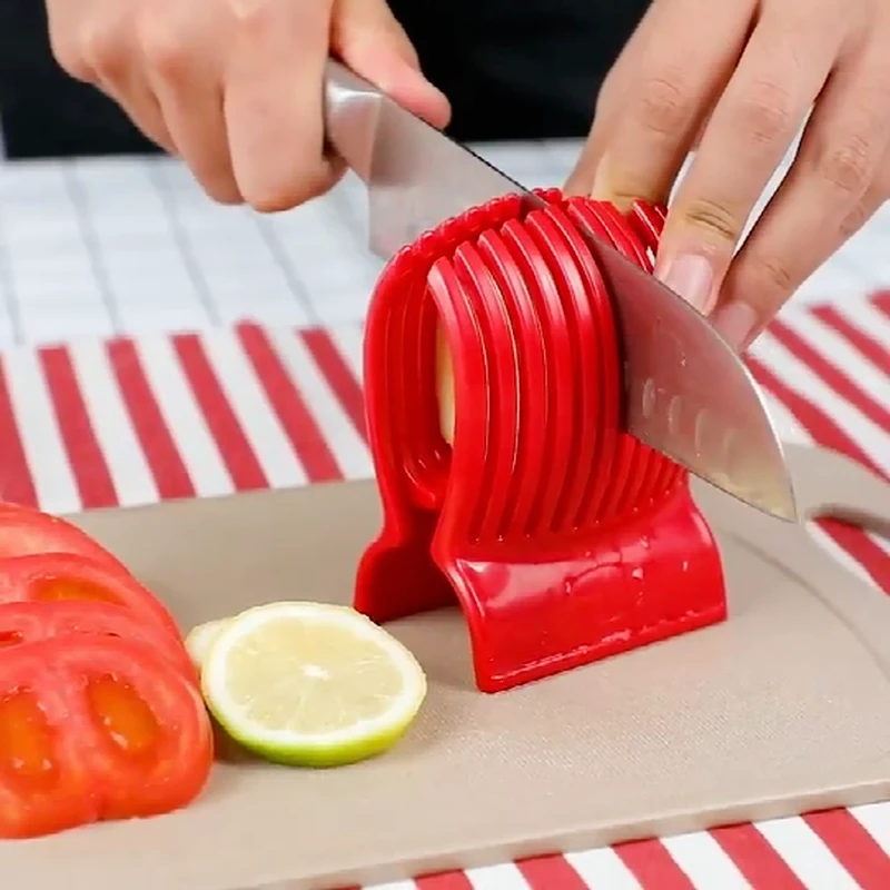 1Pcs Tomato Knife Holder Cutting Guide Potato Onion Fruit Vegetable Cutter Tools Pulp Separator