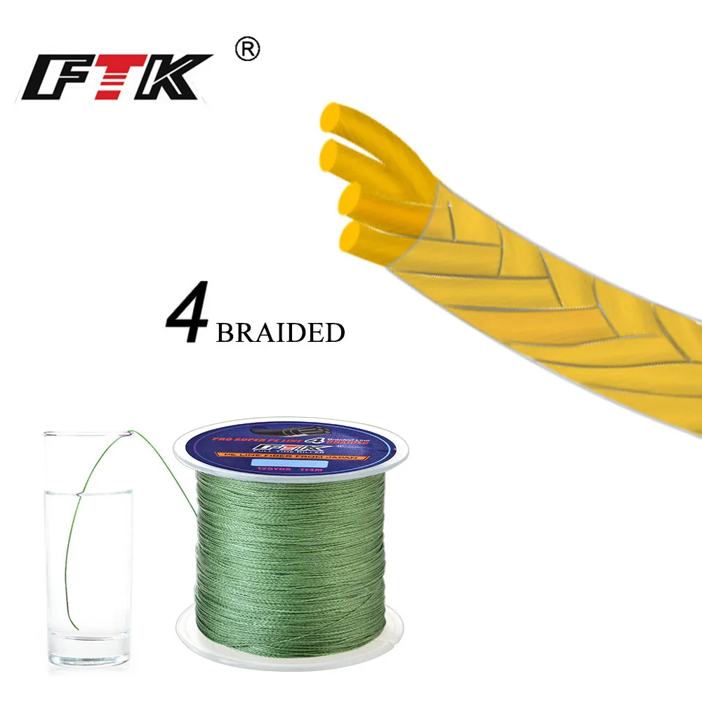 FTK 114M Braided Wire PE Braided Fishing 125Yards 0.10mm-0.40mm 8LB-60LB Line Multifilament Fiber Line for Saltwater fishing line fishing tackle