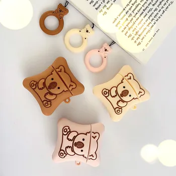 

3D Cookie Bear Earphone Case for Apple Airpods 1 2 Case Luxury Funda for Airpods Cover Soft earphone Case for Earpods Etui