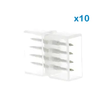 

LEDLUX CL2206012 10 PCs 4 Pin RGB connector pitch 12mm for joining and stretch coil Led RGB 220V