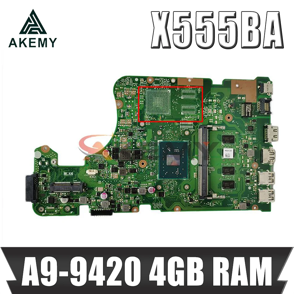 X555QG Motherboard X555QA X555BA X555Q X555B laptop Mainboard Test OK A9-9420 4GB RAM | Компьютеры и офис