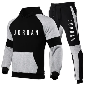 

High Quality Tracksuit Men Hooded Sweatshirt+Pants Pullover Sets Autumn and Winter Sportwear Casual Outwear Sports 2 Piece Suits