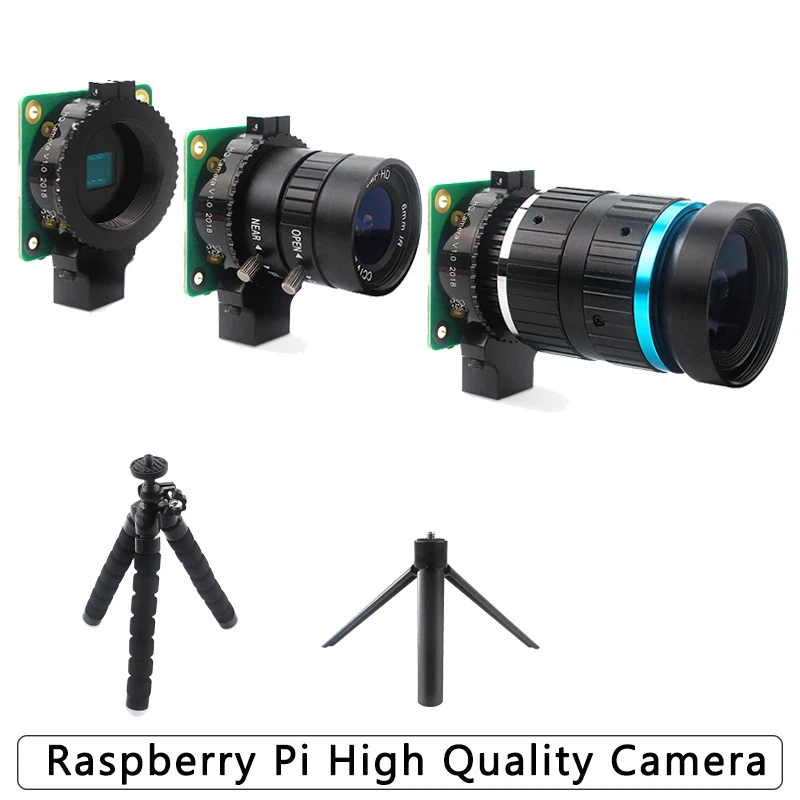 Raspberry Pi 4 High Quality Camera 12.3 MP IMX477 Sensor Adjustable Back Focus for C- and CS- Mount Lenses 6mm 16mm Len for RPI afbeelding
