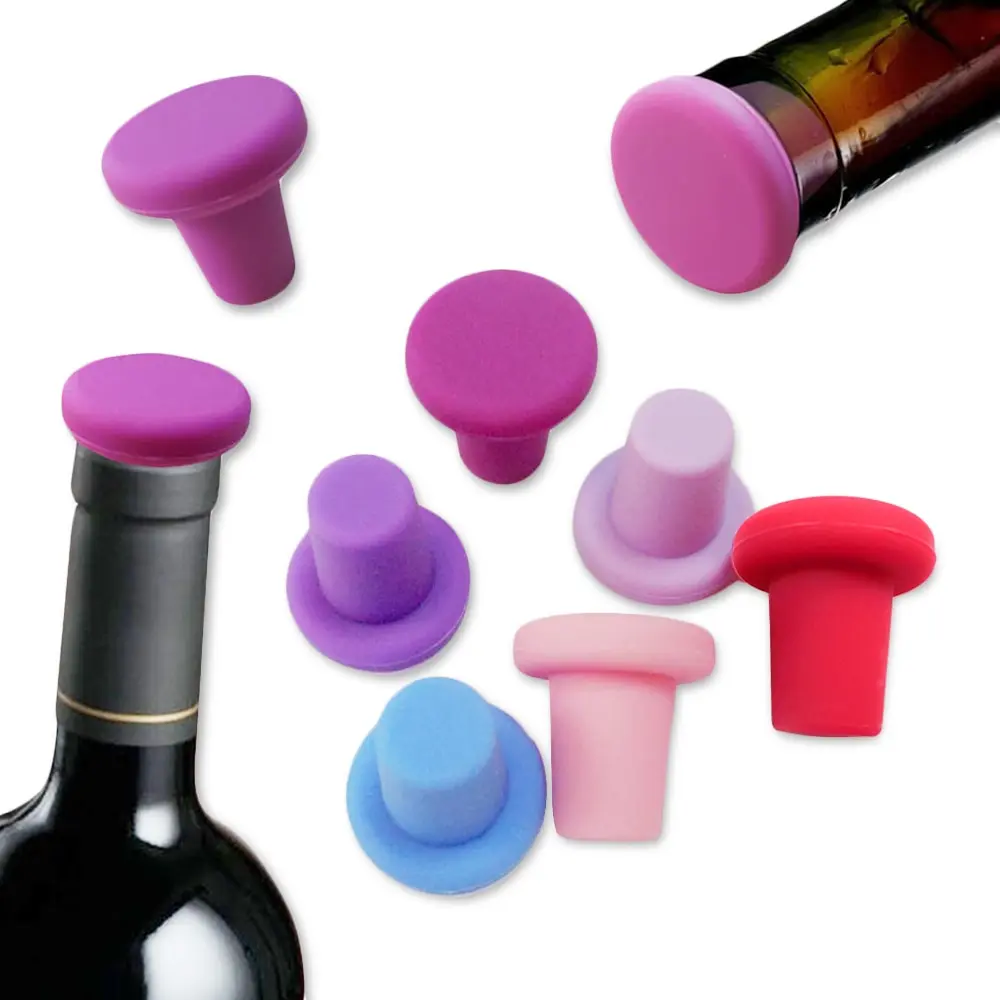 8 Colors Bottle Stopper Caps Wine Family Bar Preservation Tools Silicone Creative Design Safe And Healthy | Дом и сад