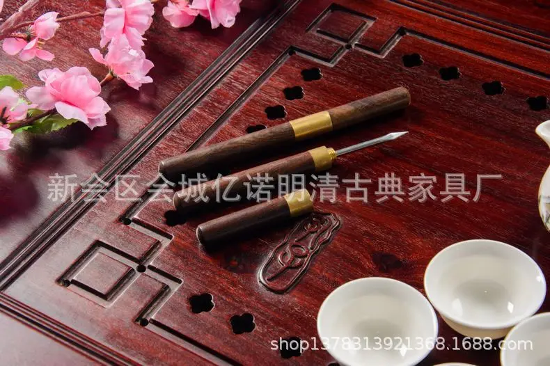 Производители твердого дерева ПУ er cha dao игла для чая ручной работы Эбеновое дерево игла для чая лист конуса гостиной чай церемония кунг-фу чай А