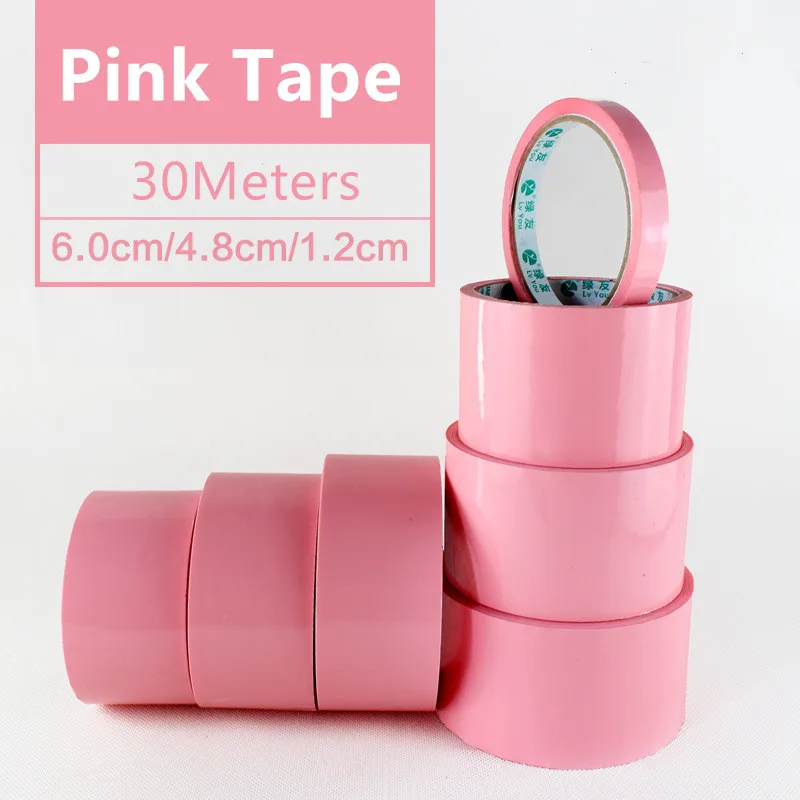 Solid Color Transparent Pink Adhesive Tape Mounting Packing Fashion Tape High Viscosity Sealing Positioning Colorful Carton Tape