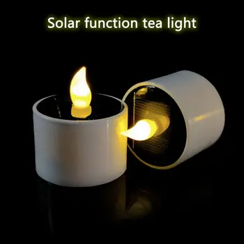 

6 Pieces / Lot New Type Yellow Flicker Solar Powered LED Light Candles Flameless Electronic Solar LED Night Light Solar Powered