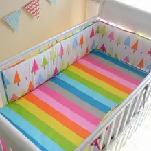 Комплект детского постельного белья из 6 предметов, занавеска для кроватки, бампер, комплект для детской кроватки, бампер для детской кровати, декор для комнаты(4 бампера+ простыня+ наволочка