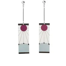 Demon Slayer Drop Earrings Long Anime Earrings Acrylic Ear Clips Fashion Jewelry for Women Gift Party New