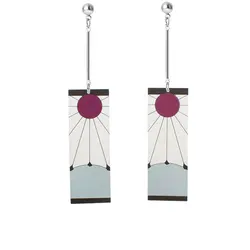 Demon Slayer Drop Earrings Long Anime Earrings Acrylic Ear Clips Fashion Jewelry for Women Gift Party New