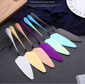 

Colorful stainless steel cake pizza shovel, cake dough scraper, cake service spatula, baking tools, pancake dispenser, dessert