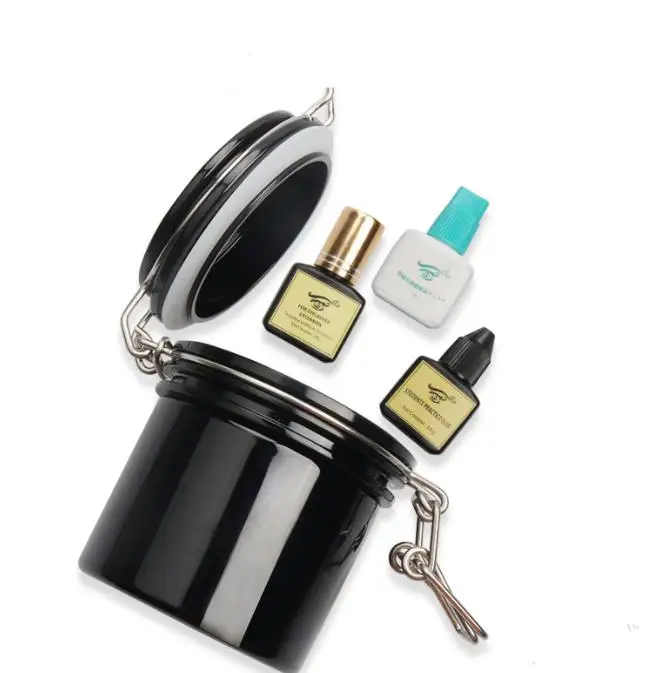 

100pcs Eye lash Glue Storage Tank Container Eyelash extension Adhesive Stand Activated Carbon Sealed Storage Jar SN713