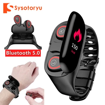 

SYSOTORYU M1 Smart Watch Heart Rate Monitor Bluetooth Earphone Fitness Tracker Blood Pressure Smartwatch for IOS Android Phone
