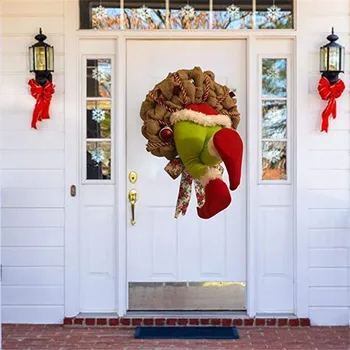 

2020 The Thief Christmas Wreath, Pose-able Plush Legs for Decorations Stuffed Toy Doll, Decor Home Decoration Party Supplies