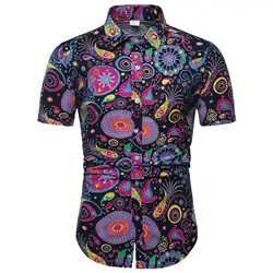 Импортные товары 2019 Европа и Америка рубашка мужская с цветочным принтом короткий рукав рубашка алиэкспресс Лидер продаж большой размер