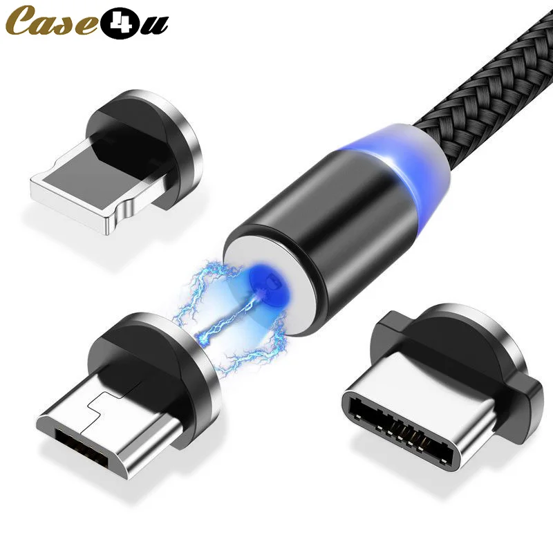 

1M Magnetic USB Cable Micro USB Type C Charger Cable Fast Charging For iPhone 11 Pro Max XR XS Charge Magnet Android Phone Cord