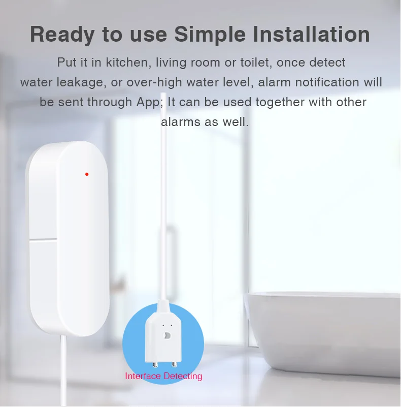 Новое поступление Tuya Smart WiFi детектор утечки воды совместимый с Alexa Google Home IFTTT, хорошее качество умный датчик утечки воды