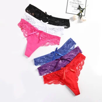 

1PCS Women T-back Panties 2020 Sexy Women's Thongs Fashion Floral Lace G Strings Female Soft Comfortable Lingerie Underwear
