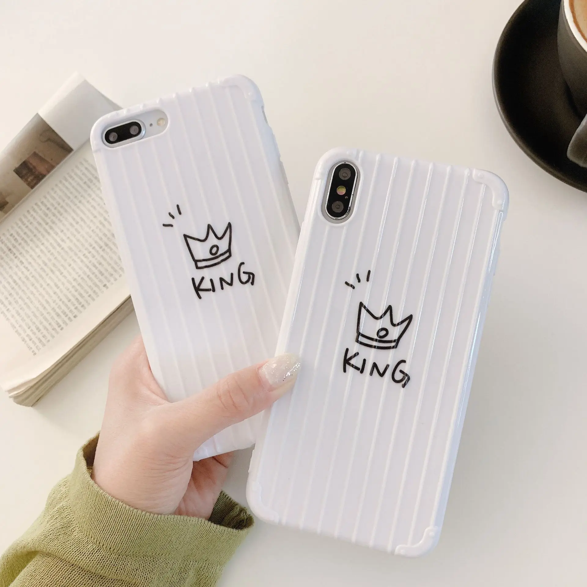 Simple Hand Drawn Crown White Soft Phone Case For Iphone 6 6S 7 8 Plus X XR XS Max Cases Tpu Silione Fashion Shell |