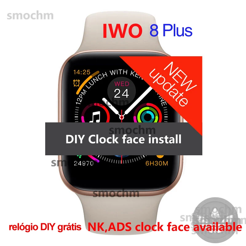 Smochm IWO 8 Plus DIY новые умные часы Bluetooth 1:1 Series 4 Беспроводное зарядное устройство MTK2502 обновлено для Apple Watch iPhone Android