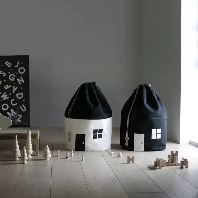 New Home Decoration Nordic Children Cotton Stair House Storage pocket Kids Room clear up Decoration Smiles Photography Props 4