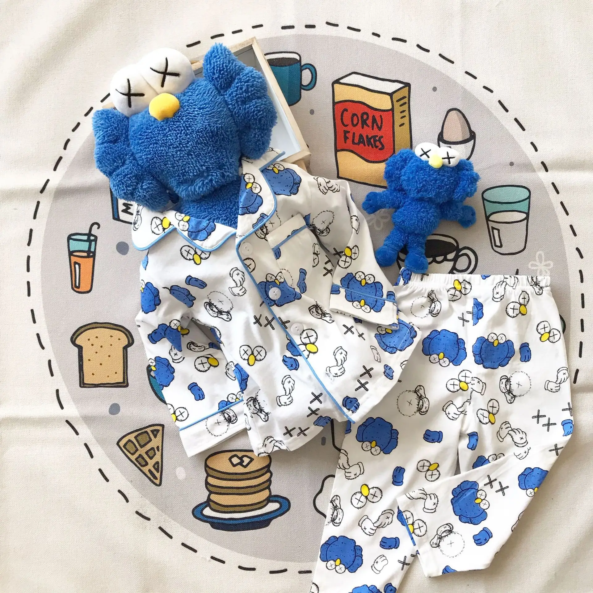 Tonytaobaby/осенне-зимняя одежда новая детская одежда, пижамы Домашняя одежда хлопковый костюм с рисунком длинный рукав