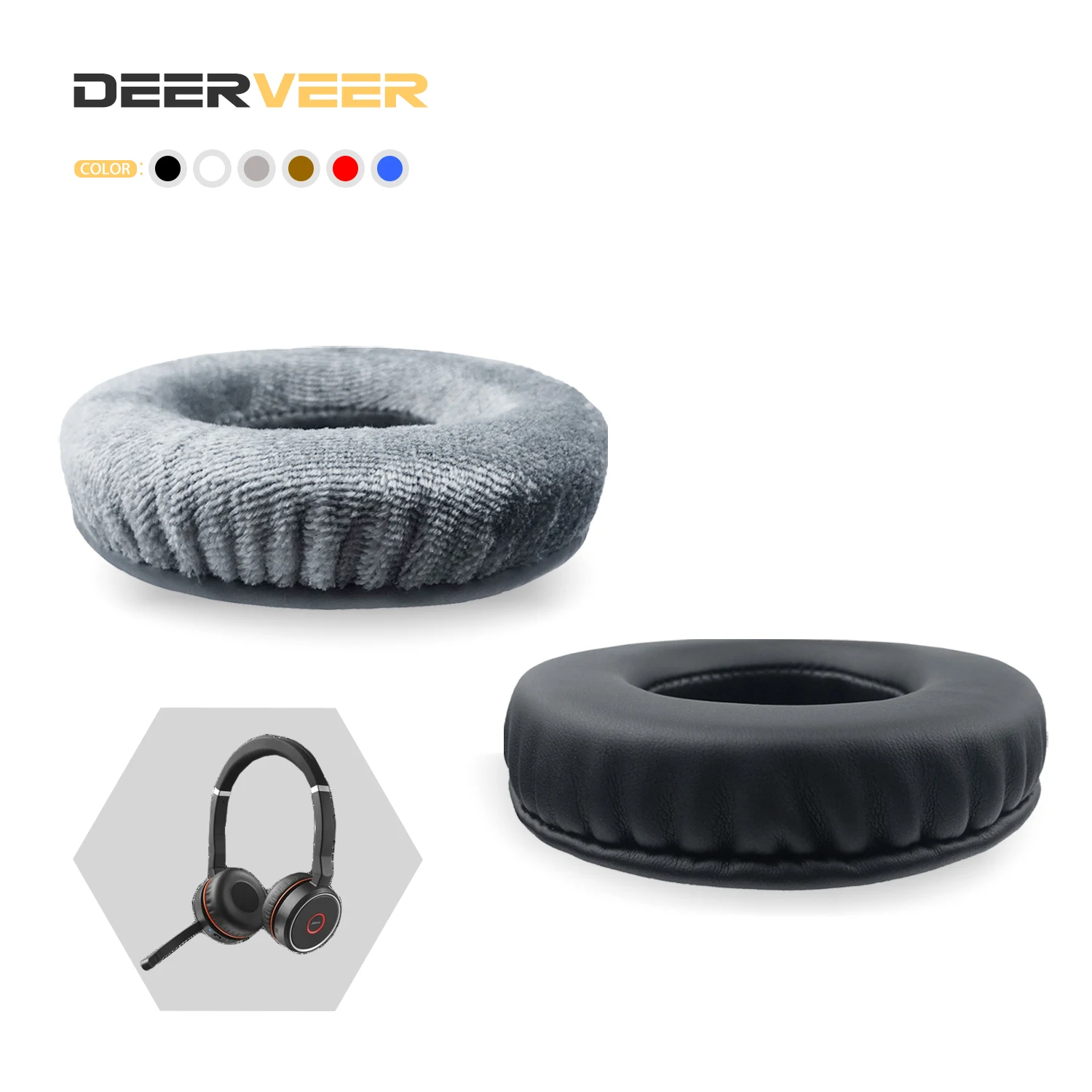 DEERVEER Replacement Earpad For Jabra Evolve 75 Headphones Thicken