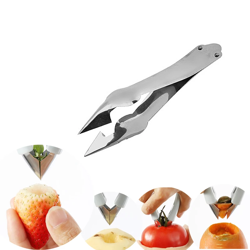 

Strawberry Huller Fruit Peeler Pineapple Corer Slicer Cutter Stainless Steel Kitchen Knife Gadgets Pineapple Slicer Clips