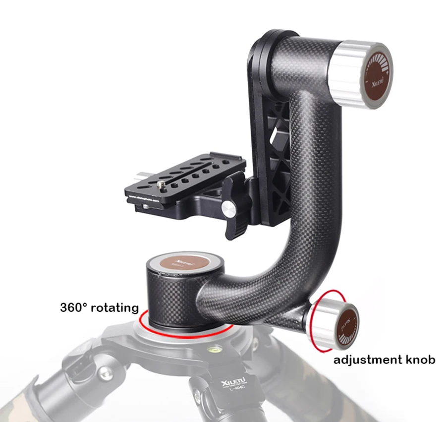 XILETU XGH-1 PanoramicGimbal штатив телефото объектив для съемки панорамы головка карданный кронштейн DSLR Камера