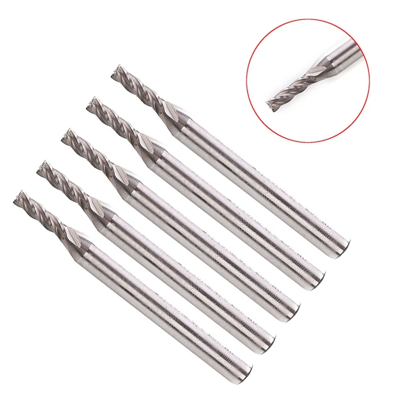 10Pcs 1/4 Inch Straight Shank 1/8 Inch Blade HSS 4 Flute End Mill ...