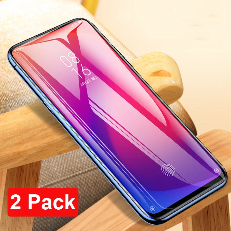 Черный 2 упаковки из закаленного стекла для Xiaomi mi 9T Взрывозащищенная защитная пленка для экрана для xiomi Xiaomi mi 9T Pro mi 9t - Цвет: Черный