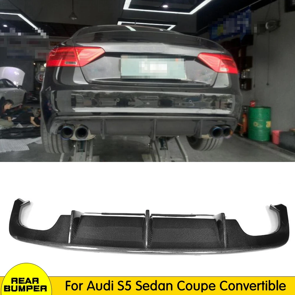 Carbon Fiber Rear Bumper Lip Diffuser Spoiler For Audi A5 S5 Sline Sedan Coupe Convertible 12 15 Rear Fins Diffuser Bumpers Aliexpress