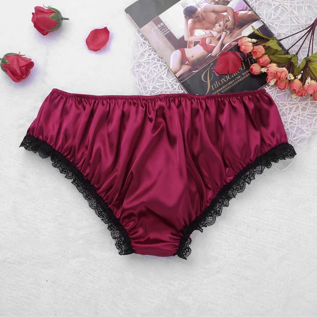 YUUMIN Mens Sissy Ruffled Bloomer Tiered Skirted Panties Crossdress Shiny  Satin Briefs Underwear : : Clothing, Shoes & Accessories