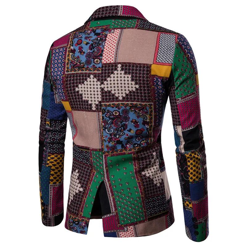 Пиджак стильный Для мужчин s Slim Fit костюм куртка Для мужчин с длинными рукавами и цветочным узором на-принт «человек паук» Для Мужчин's