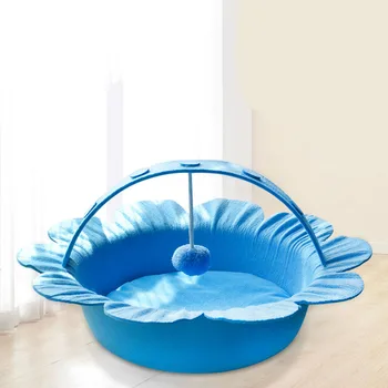 

New Cat Bed House Flower Shape Comfortable Cat Sleeping Bag Felt Cat Cave Dog Puppy Beds Top Quality pet products