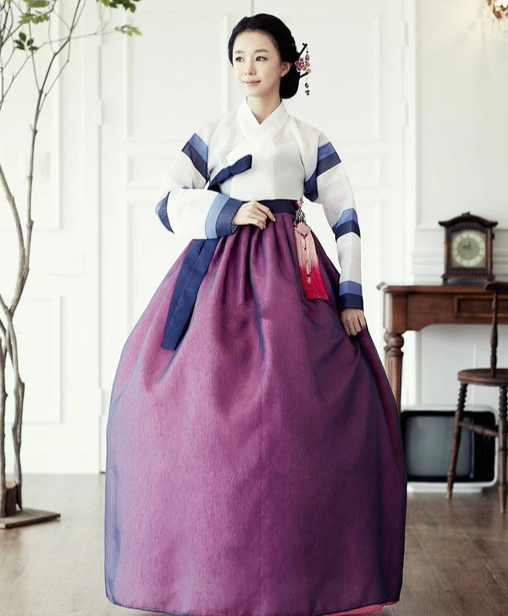 Женская мода ханбок платье индивидуальный заказ корейская традиционная женщина ханбок Высокая талия ханбок Удобные Косплей ручной работы