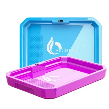 

29.5*18.5*3.5cm LED Glow Tray with Handbag Portable Box Smoking Accessories Gift