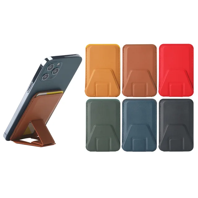 Magnetic Leather Card Holder Wallet for iPhone 12 13 14 With Stand cb5feb1b7314637725a2e7: Black|Brown|Ocean Blue|Pine Needle Green|Red|Yellow