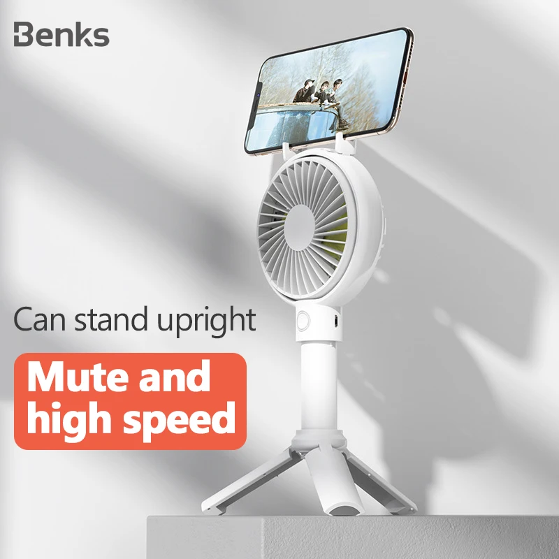 

Benks Mini Handheld USB Fan Portable Mobile Holder Fans Outdoor USB Fan Air Cooler Small Desk Office Vertical Tripod Fans Summer