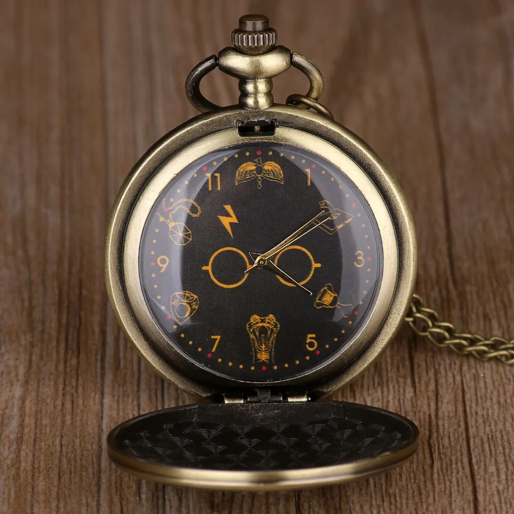 Античный бронзовый Прекрасный кварцевые карманные часы Винтаж кулон ожерелье Fob часы для мужчин и женщин Подарки Fob часы с цепочкой Топ подарки