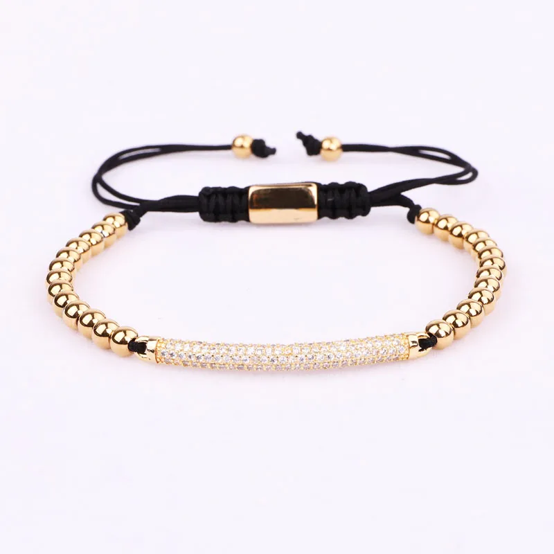 New Fashion Luxury CZ Micro Pave Crown Charm Stainless Steel Beads Friendship Macrame Bracelet Women Men - Image 3