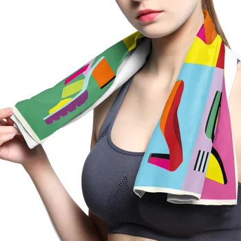 

Colorful High Heels Colorful Fashion Abstract Back Shoe Cards Face Towel Cooling ice Utility Instant Cozy Ice Cold for Running