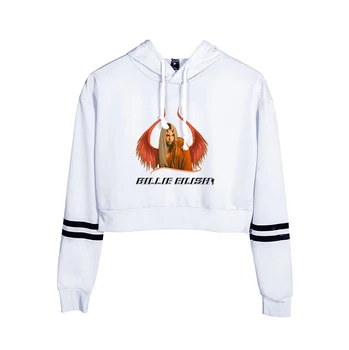 

Crop Top Billie Eilish Hoodies women Fashion Sweatshirt Hoodies High Quality Cotton Billie Eilish girl's/women's white Hoody