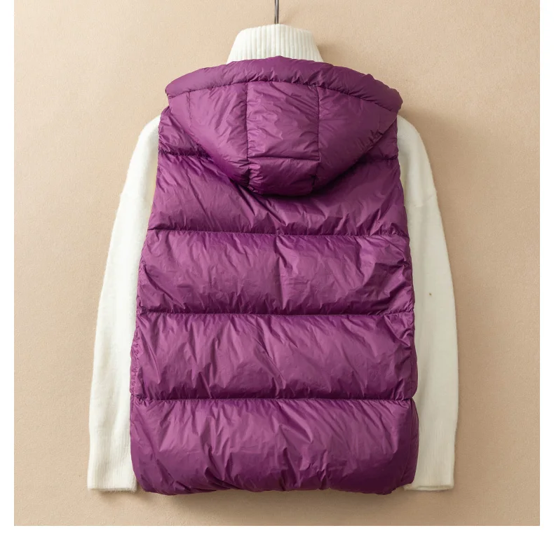 SEDUTMO Winter Duck Down Jacket Women Short Warm Thick Hooded Vest Female Slim Quilted Sleeveless For Spring ED1820
