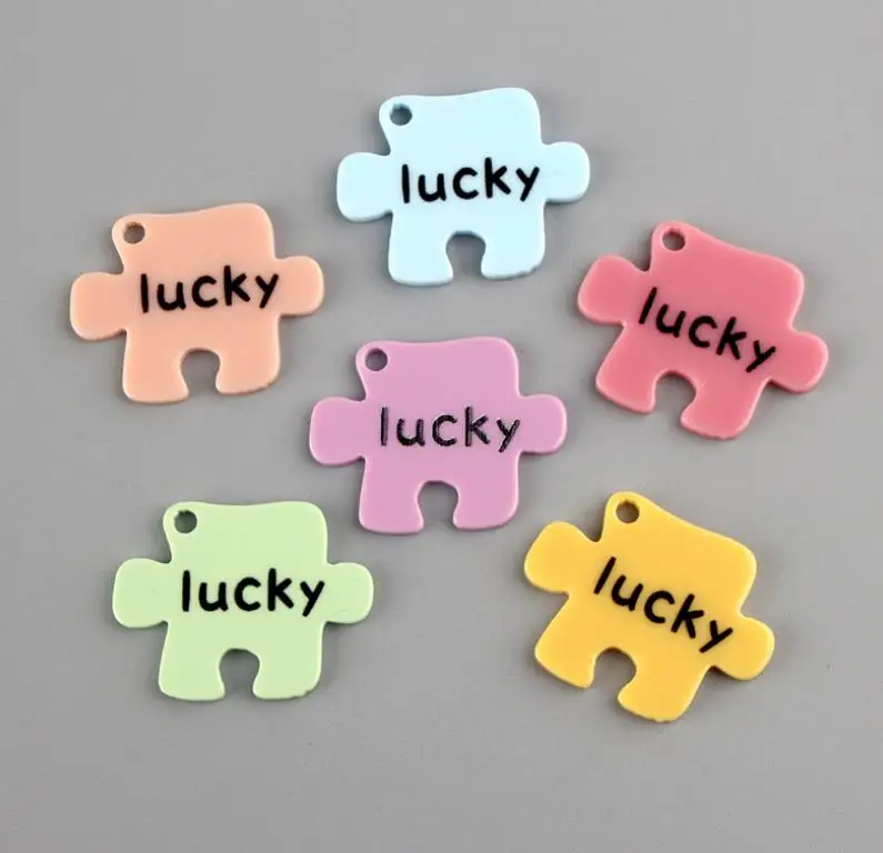 Кавайные акриловые подвески на удачу из смолы красочные серьги для браслетов